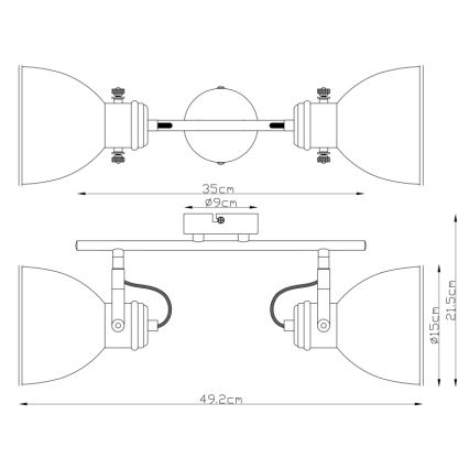 Globo - Reflektor 2xE27/40W/230V