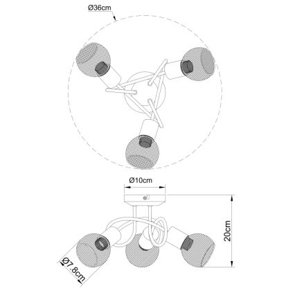 Globo - Nadgradni lestenec 3xE14/40W/230V