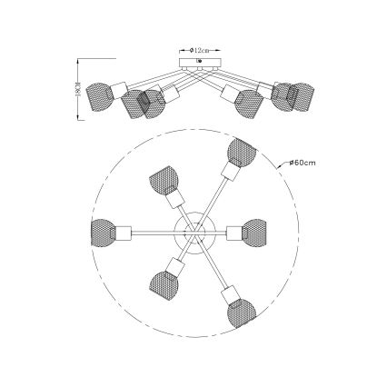 Globo - Nadgradni lestenec 6xE14/40W/230V