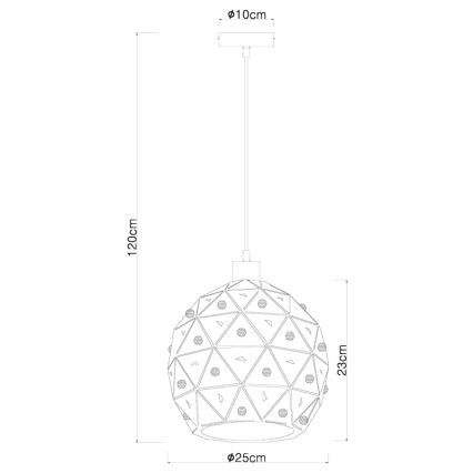 Globo 54029H - Lestenec na vrvici JODIE 1xE27/60W/230V pr. 25 cm