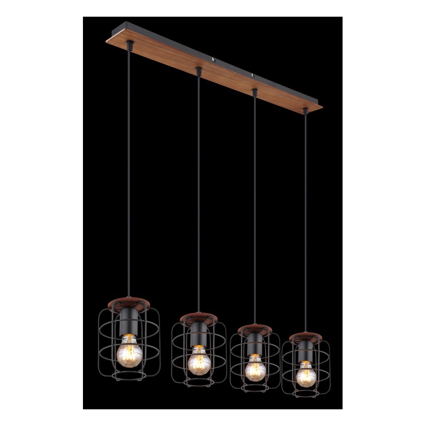 Globo - Lestenec na jeklenem kablu 4xE27/40W/230V