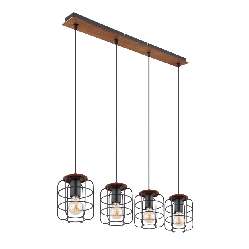 Globo - Lestenec na jeklenem kablu 4xE27/40W/230V