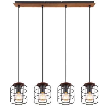 Globo - Lestenec na jeklenem kablu 4xE27/40W/230V