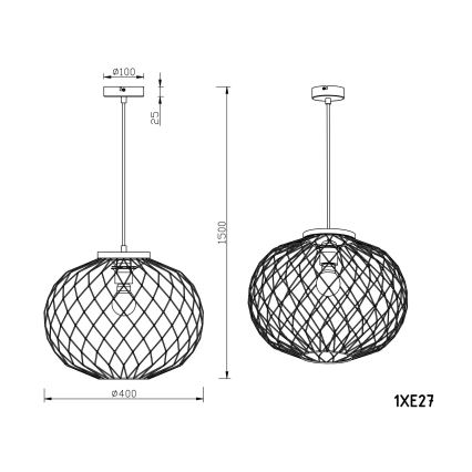 Globo - Lestenec na vrvici 1xE27/60W/230V