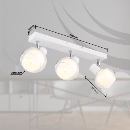 Globo - Točkovno svetilo 3xE14/40W/230V belo