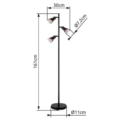 Globo - Talna svetilka 3xE14/25W/230V črna