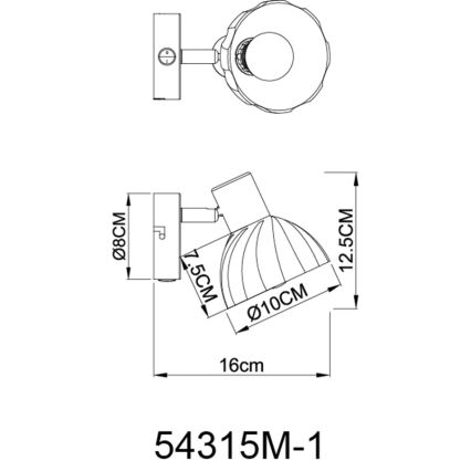 Globo - Stenski reflektor 1xE14/40W/230V zlata