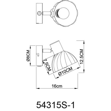 Globo - Stenski reflektor 1xE14/40W/230V črna