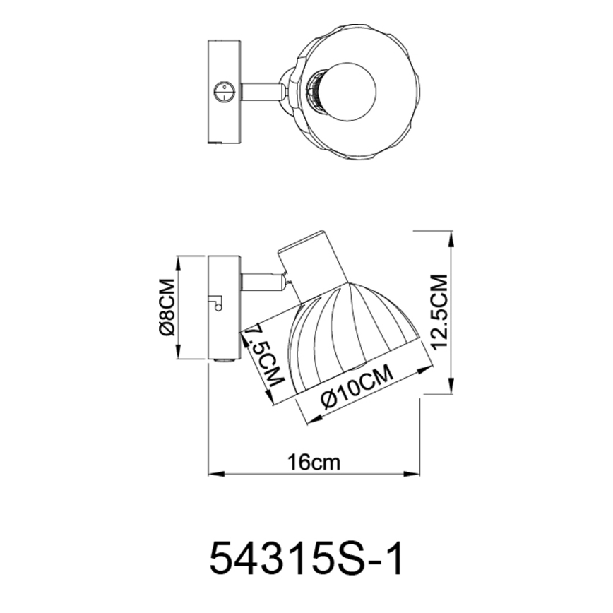 Globo - Stenski reflektor 1xE14/40W/230V črna