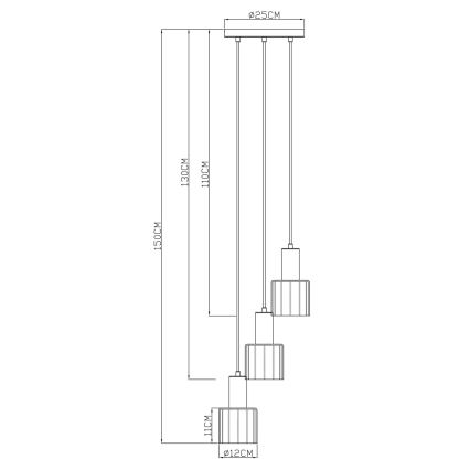 Globo - Lestenec na kablu 3xE27/40W/230V