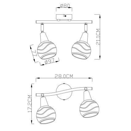 Globo - LED Reflektor 2xE14/4W/230V