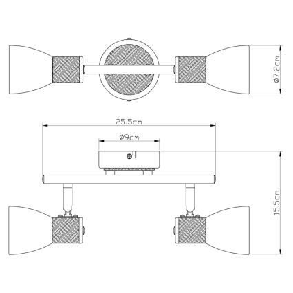 Globo - Reflektor 2xE14/40W/230V pepel