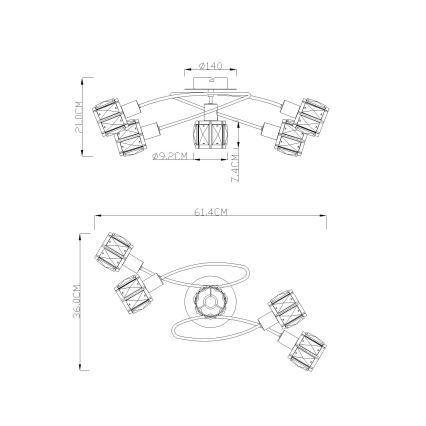 Globo - Lestenec 5xE14/40W/230V