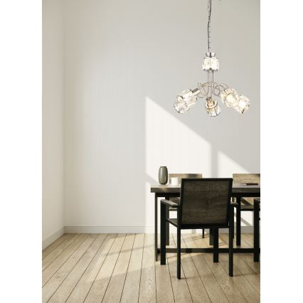 Globo - LED Lestenec na verigi 5xE14/40W/230V + LED/5W