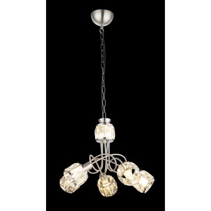 Globo - LED Lestenec na verigi 5xE14/40W/230V + LED/5W