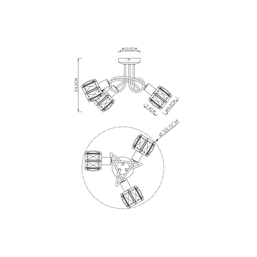 Globo - Nadgradni lestenec 3xE14/40W/230V