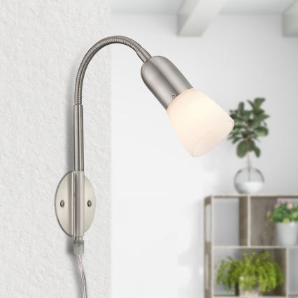 Globo - Fleksibilna mala svetilka 1xE14/40W/230V mat krom