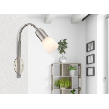 Globo - Fleksibilna mala svetilka 1xE14/40W/230V mat krom