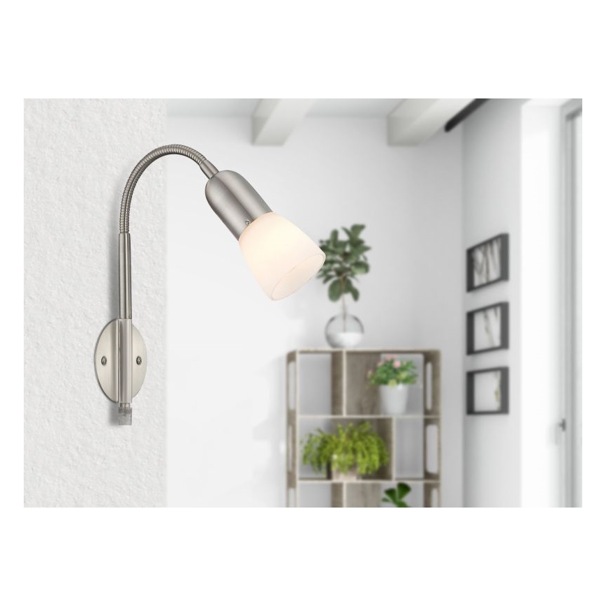 Globo - Fleksibilna mala svetilka 1xE14/40W/230V mat krom