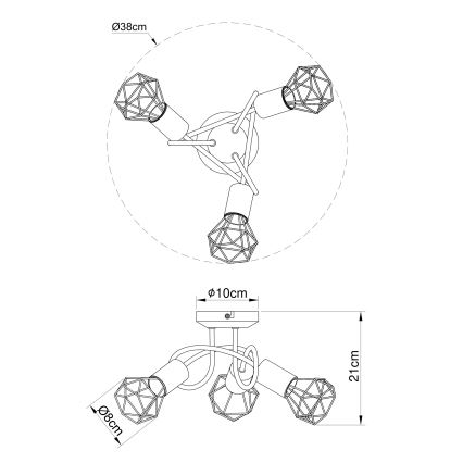 Globo - Nadgradni lestenec 3xE14/40W/230V