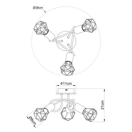 Globo - Lestenec 3xE14/40W/230V