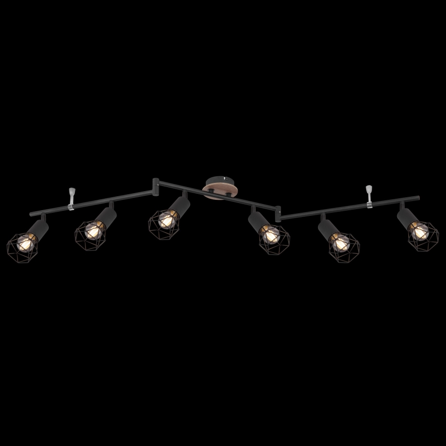 Globo - Smerno svetilo 6xE14/40W/230V črna/rjava