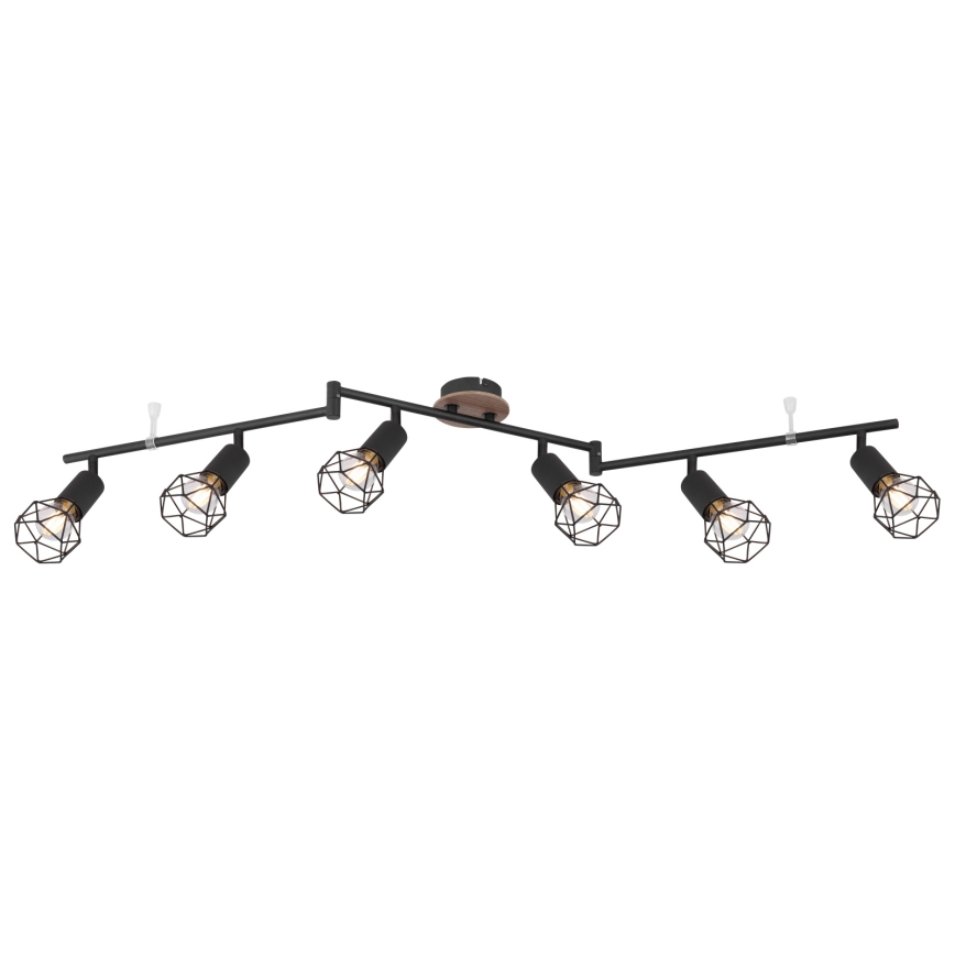 Globo - Smerno svetilo 6xE14/40W/230V črna/rjava