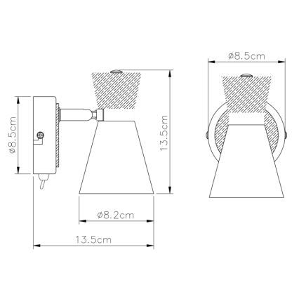 Globo - Stenski reflektor 1xE14/25W/230V