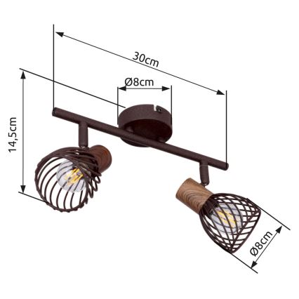 Globo 54817-2 - Reflektor ISABELLE 2xE14/40W/230V