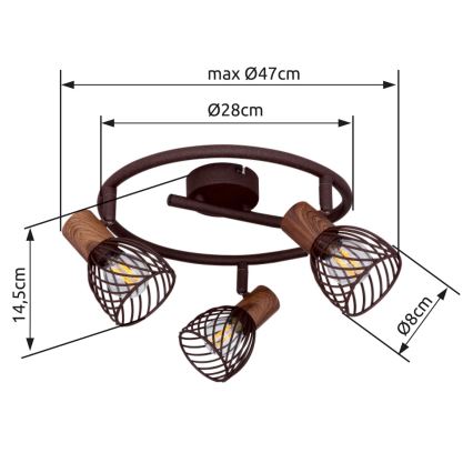 Globo 54817-3 - Reflektor ISABELLE 3xE14/40W/230V