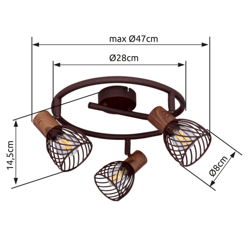 Globo 54817-3 - Reflektor ISABELLE 3xE14/40W/230V