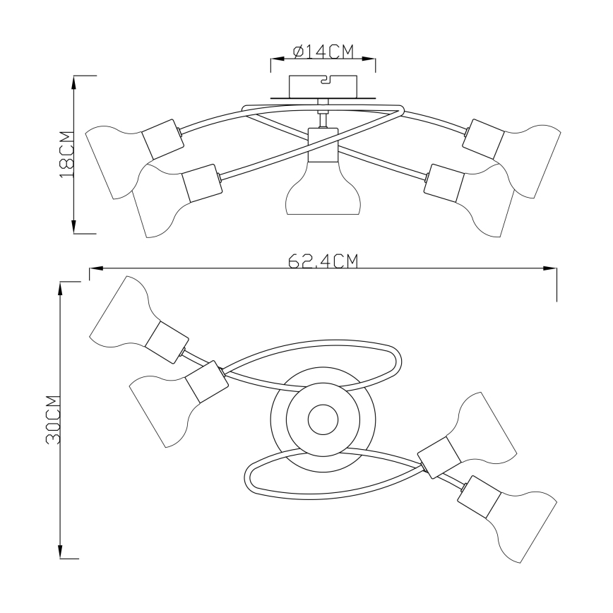 GLOBO 54921-5 - Nadgradni lestenec LOTHAR 5xE14/40W/230V