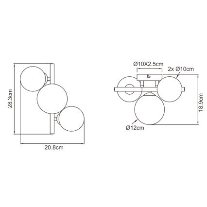 Globo - LED Lestenec RIHA 3xG9/3,5W/230V