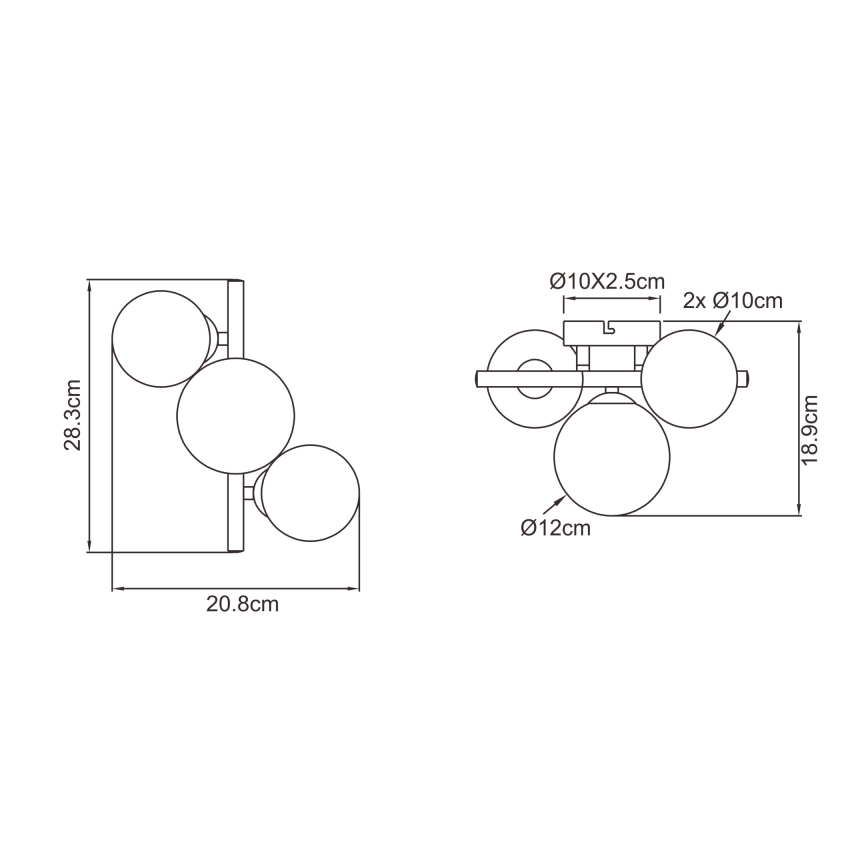 Globo - LED Lestenec RIHA 3xG9/3,5W/230V