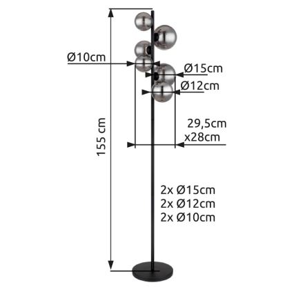 Globo - LED Talna svetilka 6xG9/3,5W/230V dimna/črna