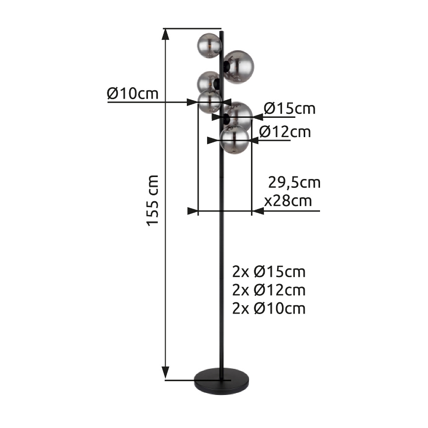 Globo - LED Talna svetilka 6xG9/3,5W/230V dimna/črna