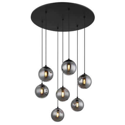 Globo - LED Lestenec na vrvici 7xG9/3,5W/230V dimna/črna