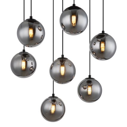 Globo - LED Lestenec na vrvici 7xG9/3,5W/230V dimna/črna