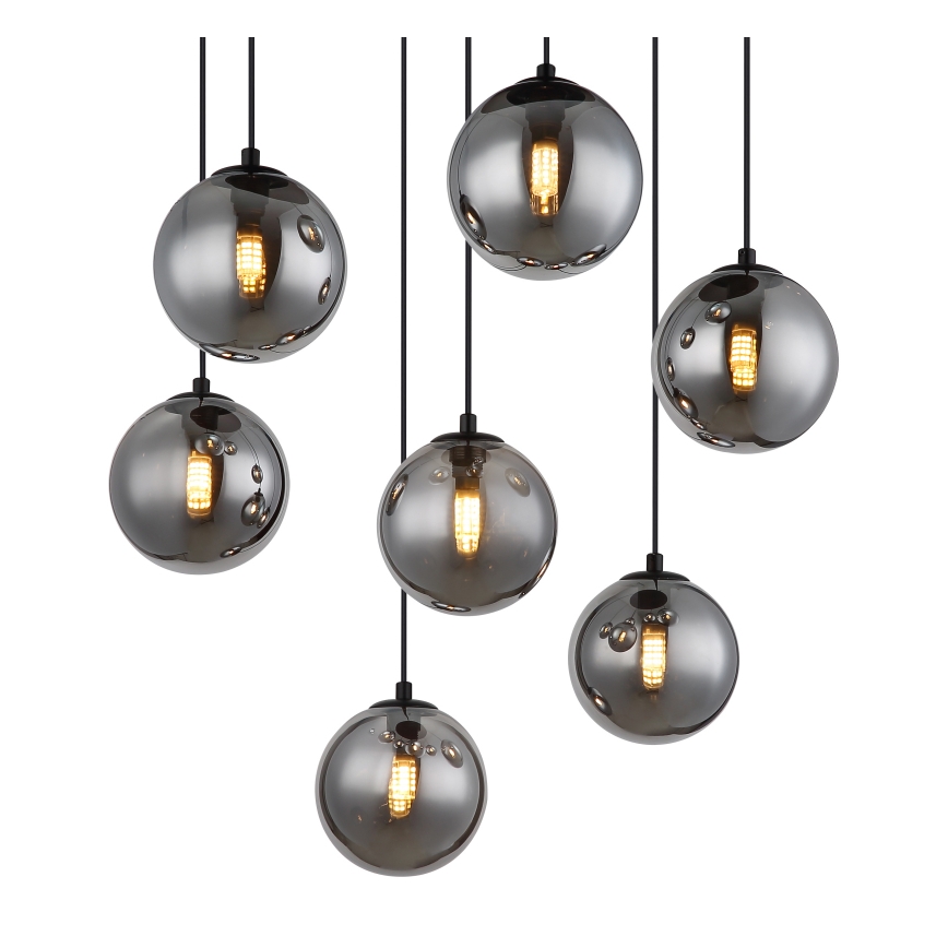 Globo - LED Lestenec na vrvici 7xG9/3,5W/230V dimna/črna