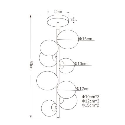 Globo - LED Lestenec na drogu 8xG9/3W/230V