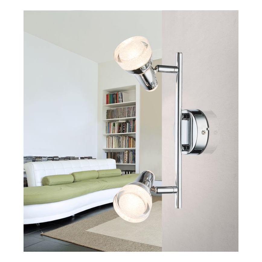 Globo - LED Reflektor 2xLED/4W/230V sijajni krom
