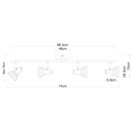 Globo - LED Reflektor 4xLED/4W/230V sijajni krom