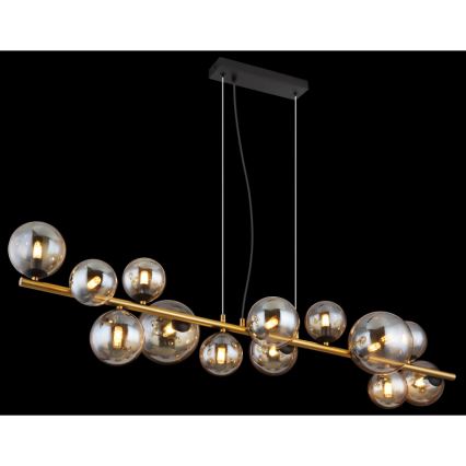 Globo - LED Lestenec na vrvici 13xG9/3,5W/230V dimna/rjava