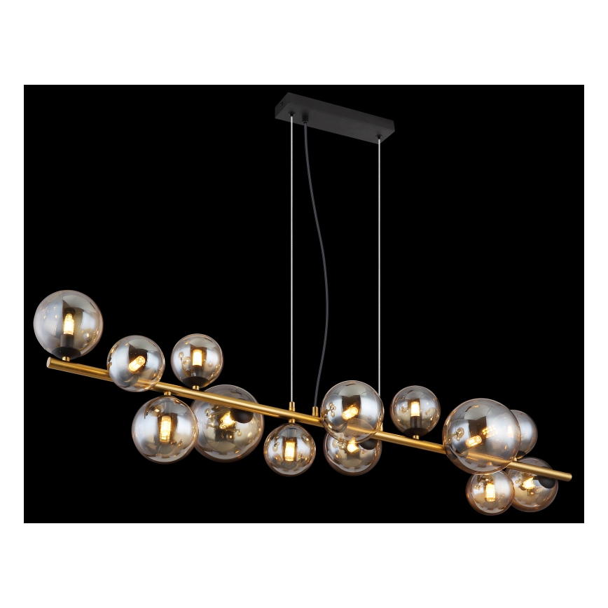 Globo - LED Lestenec na vrvici 13xG9/3,5W/230V dimna/rjava