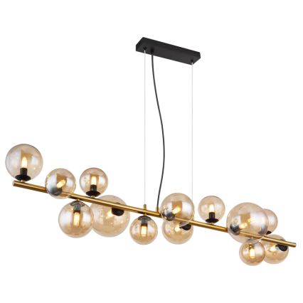 Globo - LED Lestenec na vrvici 13xG9/3,5W/230V dimna/rjava