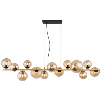 Globo - LED Lestenec na vrvici 13xG9/3,5W/230V dimna/rjava