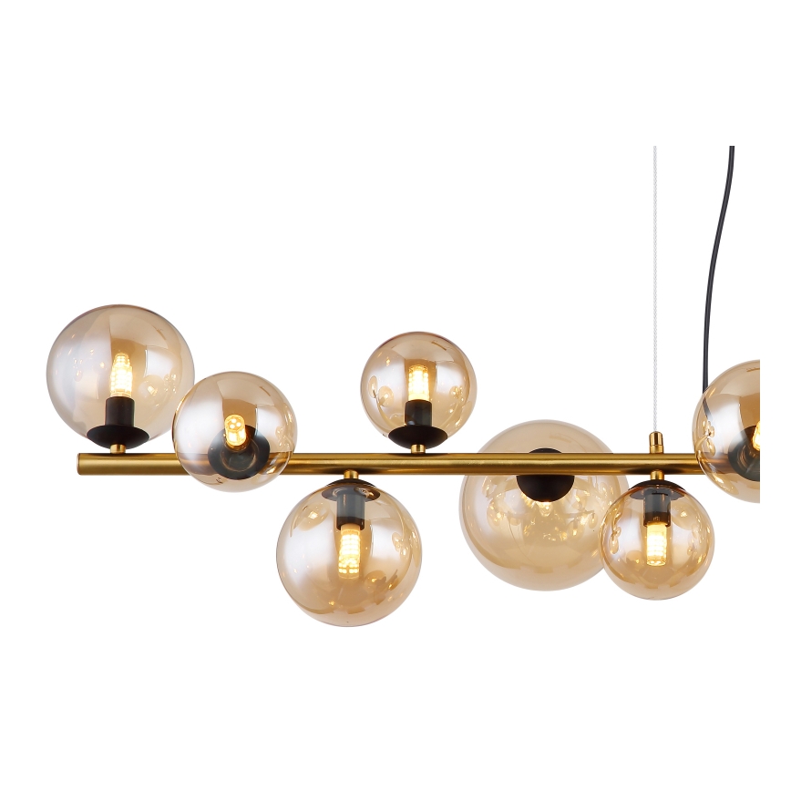 Globo - LED Lestenec na vrvici 13xG9/3,5W/230V dimna/rjava