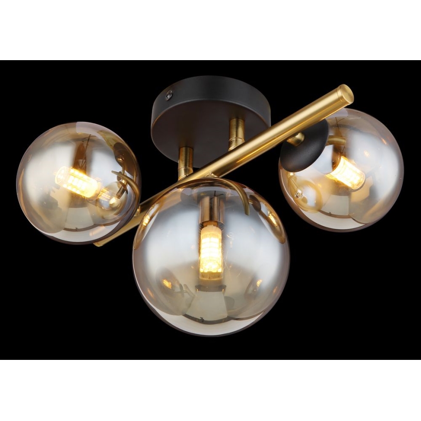 Globo - LED Lestenec RIHA 3xG9/3,5W/230V medenina