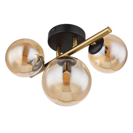 Globo - LED Lestenec RIHA 3xG9/3,5W/230V medenina