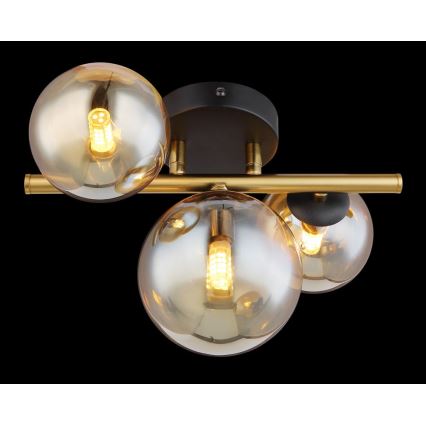 Globo - LED Lestenec RIHA 3xG9/3,5W/230V medenina